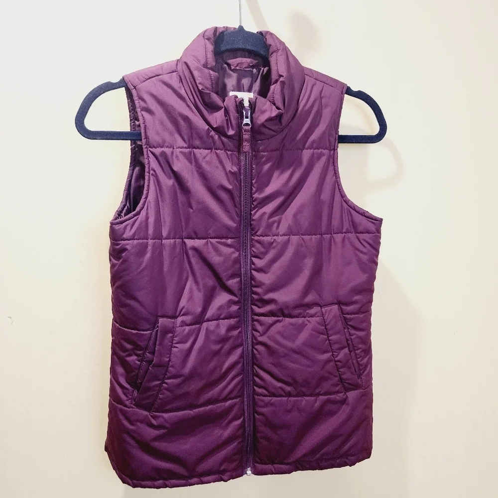 Land's End Kids  Burgundy Puffer Vest  Size M (10-12)